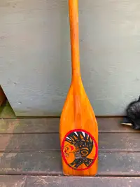 Vintage Wooden paddle with Eagle