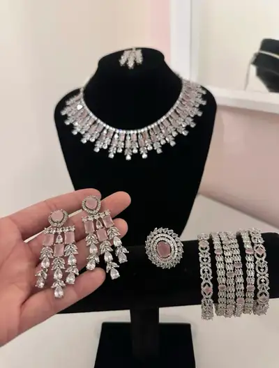 Cubic Zirconia Necklace and Jewellery Set, View more