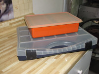 2 organizer containers one new and one vintage Tupperware