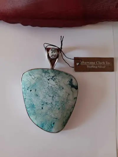 "Bhawana Clark Jewelry"/Sterling Silver/Natural Turquoise Pendant: • I bought this beautiful pendant...