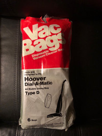 Six Hoover Dial–a–Matic type D vacuum cleaner bags