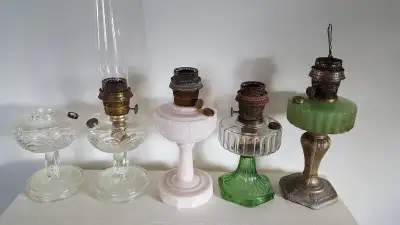 Antique Aladdin oil lamps, View more