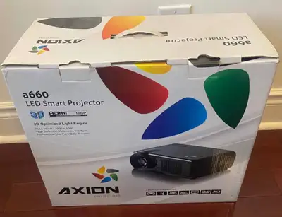 Axion A660 LED 3D Smart Movie Projector with white screen, View more