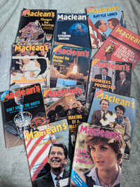 Maclean's Magazines 1981 whole year. Interesting reading today!