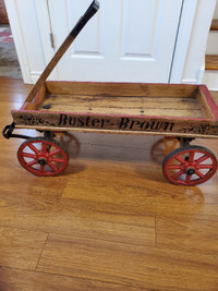 100 Year Old Woodstock Made BUSTER BROWN Antique Wagon.