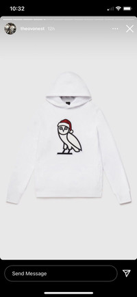 OvO holiday santa owl hoodie Large 