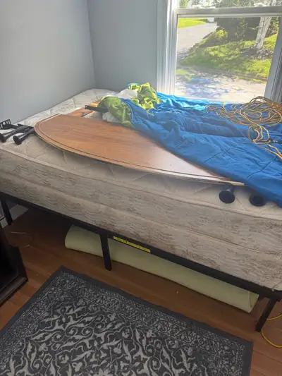 double bed with box spring and frame, View more