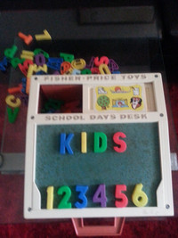 Fisher Price School Days Desk With Magnetic Letters And Numbers