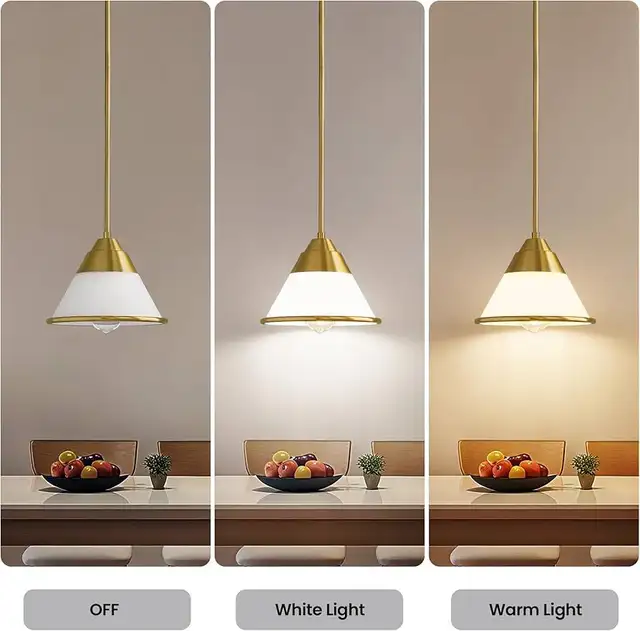 9.4” Cone Milk Glass Pendant Light Fixture, Gold in Indoor Lighting & Fans in Markham / York Region - Image 3