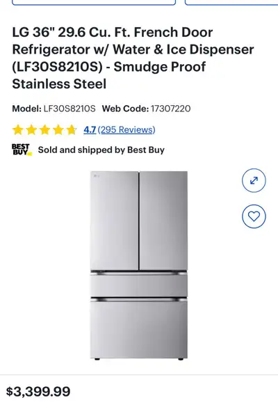 LG 36" French Door Refrigerator, View more
