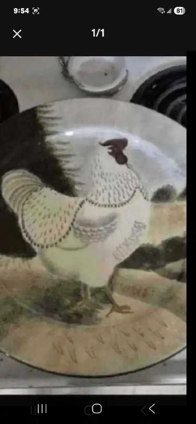 This is a used decorative plate featuring a majestic turkey, perfect for adding a touch of rustic ch...