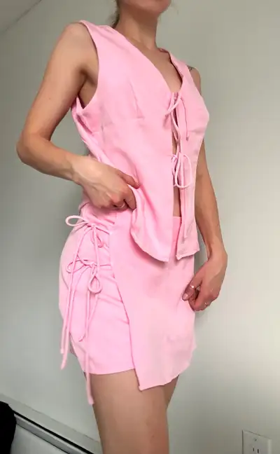 SHEIN Pink Two-Piece Set, View more