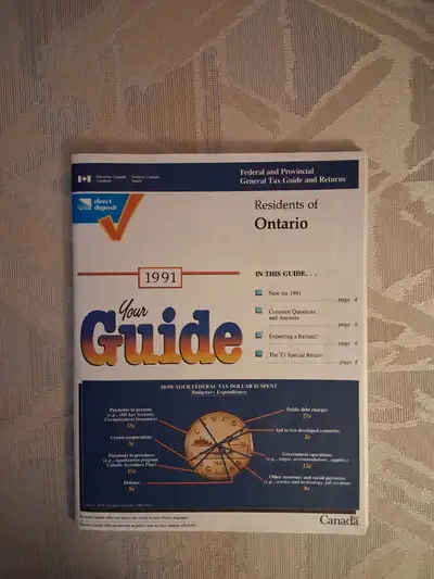 Vintage 1991 Revenue Canada Ontario General Tax Guide & Returns, View more