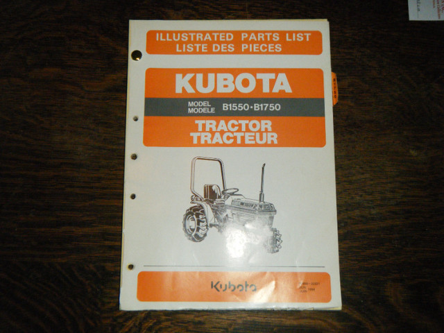 Kubota B1550, B1750 Tractor Parts List Manual in Other in Oakville / Halton Region
