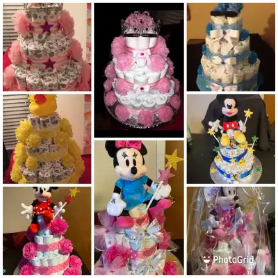 Baby Diaper Cake-Gâteau Couches Bébé, View more