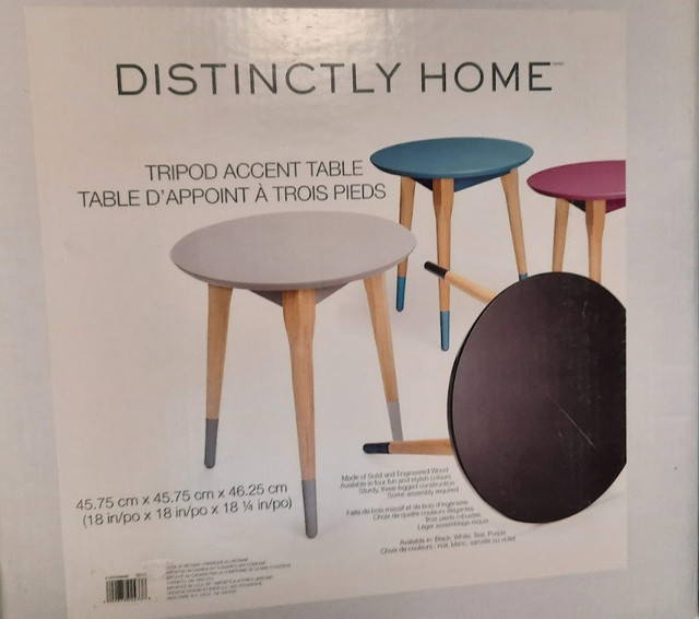 New Distinctly Home Tripod Accent Wood Table in Home Décor & Accents in Bedford