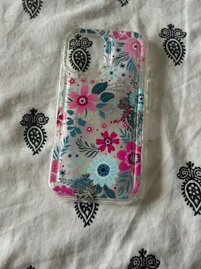 iPhone 16 pink and blue flower case, View more