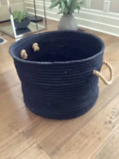 Black Woven Rope Basket, View more