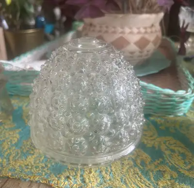 Vintage Clear Bubble Glass Lamp Shade, View more