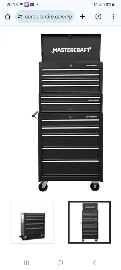 Mastercraft Toolboxes set of 3 almost new. Paid over 1000. Only 1 1/2 yr ago. Downsizing.