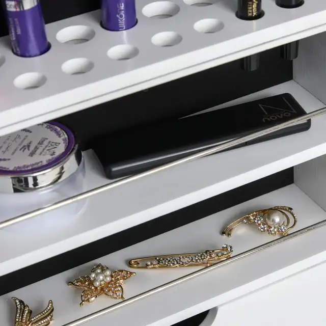 Mirror Jewelry Cabinet Armoire, Jewelry Organizer with 18 LED Li in Home Décor & Accents in Markham / York Region - Image 11