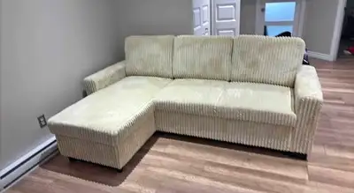 Sectional Sofa Bed beige [Corduroy Style], View more