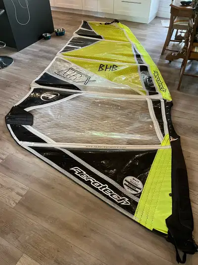 Wind surf surfing surfer windsurf windsurfing windsurfer sail board sailboard 5.8 sm Aerotech sail....