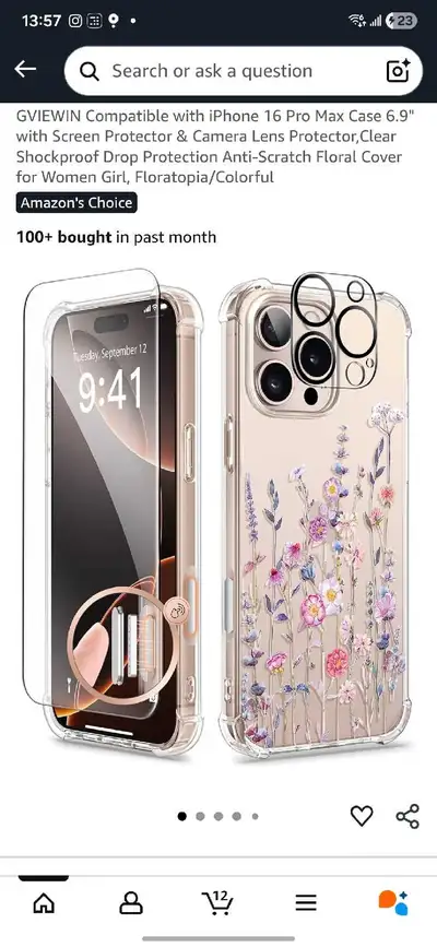 GVIEWIN IPhone 16 Pro Max Case, View more