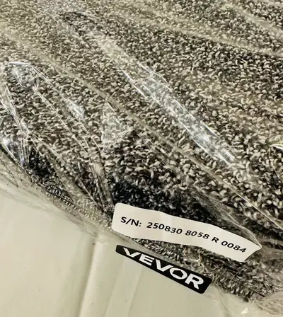 Grey and White Shag Rug—10 46 x 46 panels with adhesive backing, View more