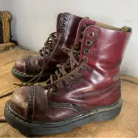 retro Dr Martens women steel cap leather boots (made in England
