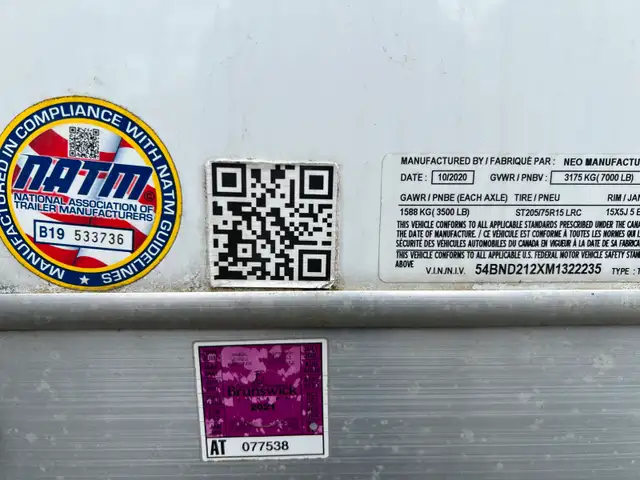 2021 NEO Aluminum Frame 18’ trailer in Cargo & Utility Trailers in Miramichi - Image 11