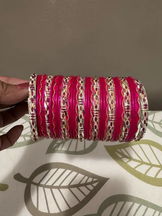 Pink and Gold Bangles