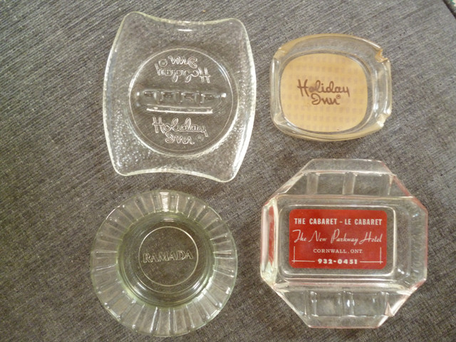 Vintage Glass Ashtrays - Holiday Inn + Ramada + Parkway Hotel in Arts & Collectibles in Peterborough