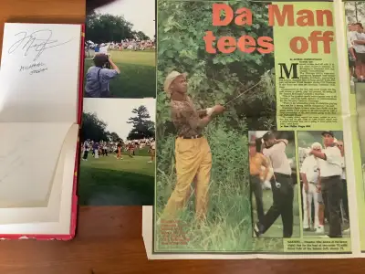 Autograph book from 1993 celebrity golf tournament, View more