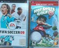 2 PSP video gamesFifa Soccer 09Hot Shot Golf