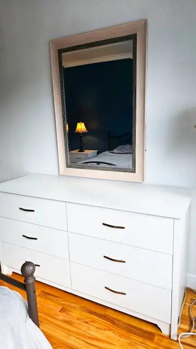White Dresser and Mirror, View more