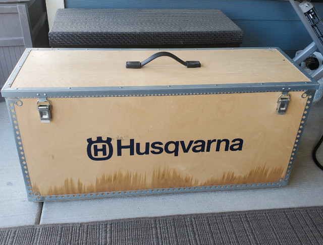 Wood Husqvarna transport box in Tool Storage & Benches in Kelowna