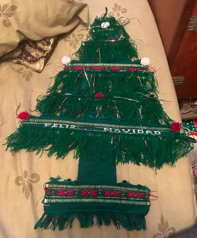 Vintage yarn Christmas tree, View more