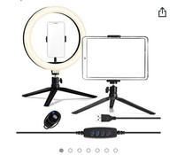 10" Selfie Ring Light with 2 Tripod Stand & 2 Phone holder