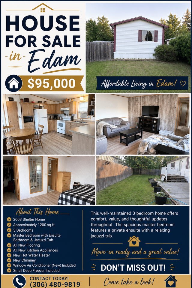 Mobile home for sale in Edam, SK
