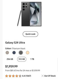 Samsung Galaxy S24 Ultra 512GB Titanium Black +Case NEW Unlocked
