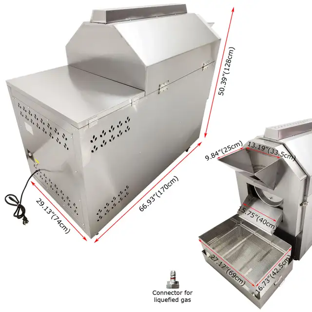 220V Coffee Bean Roaster Nuts Drum Fry Machine 110LBS 056876 in Other in City of Toronto - Image 8