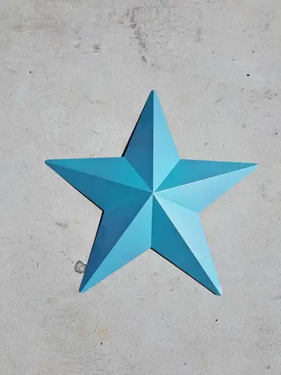 Blue metal star decor, View more