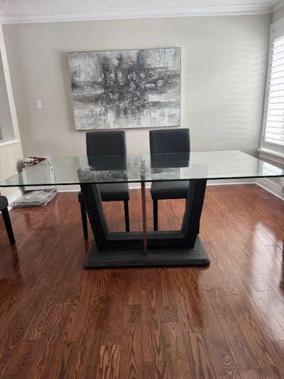 BEAUTIFUL GLASS DINING TABLE, View more