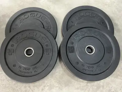 Used Rogue Hi-Temp 15lb and 10lb bumper plates. The plates are in excellent condition. Pair of 15lb...