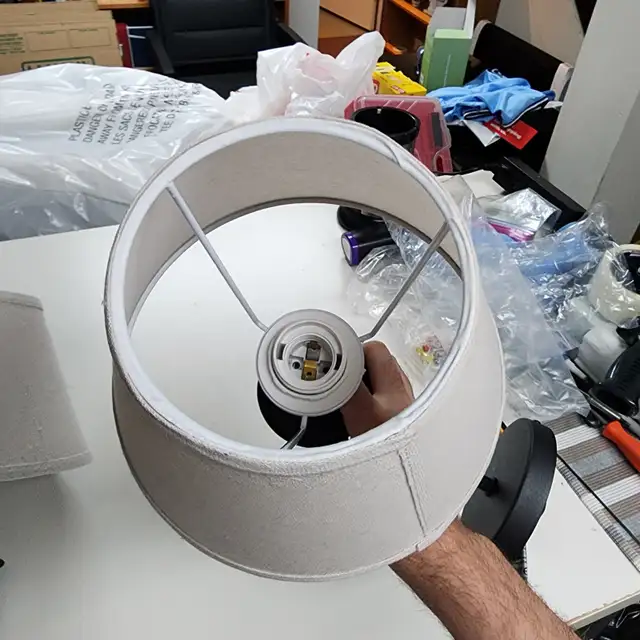 2 x Dimmable Wall Sconces w/ Linen Lampshades in Indoor Lighting & Fans in Ottawa - Image 4