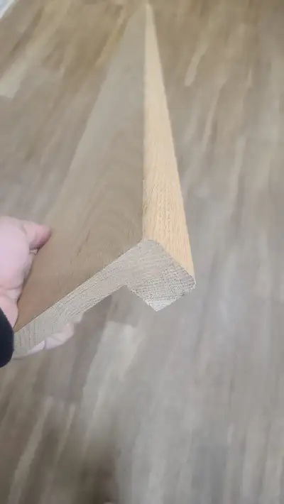 Premium-grade solid oak stair nosing available at clearance pricing. Perfect for stair renovations,...