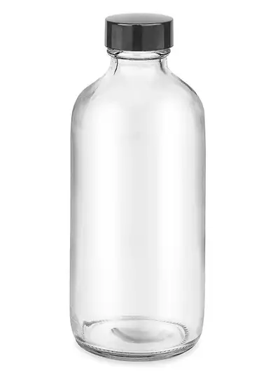 Clear Boston Round Glass Bottles - 8 oz Case of 12, View more