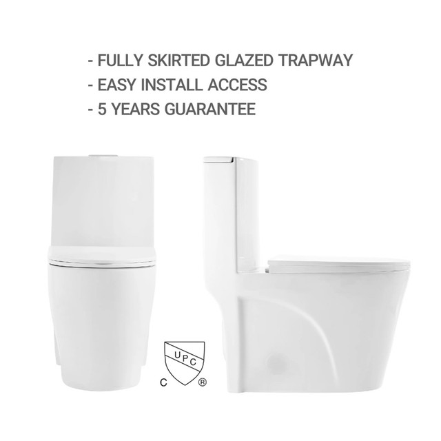 ALPS White One Piece Toilet Dual Flush/Soft Close/Fully Glazed in Plumbing, Sinks, Toilets & Showers in City of Toronto - Image 2