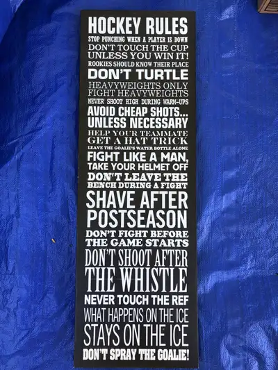 Hockey rules wall decor, View more
